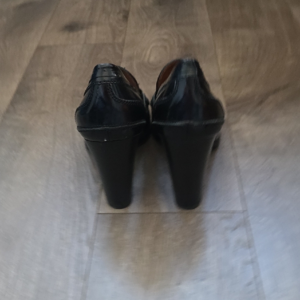 Massimo Dutti - Black Leather Heeled Loafers - Size 39 - Picture 5 of 10